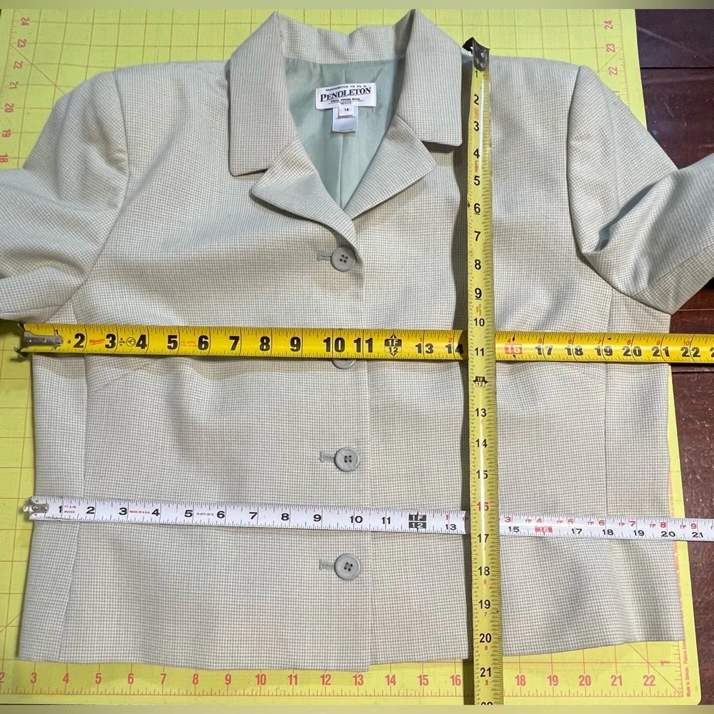 VINTAGE Pendleton wool women’s blazer suit jacket plaid micro checkered tailored
